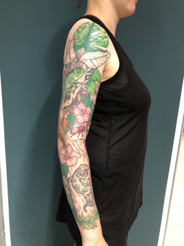 Anerkennungspreis Minerva Födermayr Tattoo Dschungel Sleeve